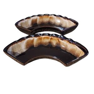 Pfaltzgraff Vintage Lazy Susan Replacement Edge 2 Piece Scalloped Edge Stoneware